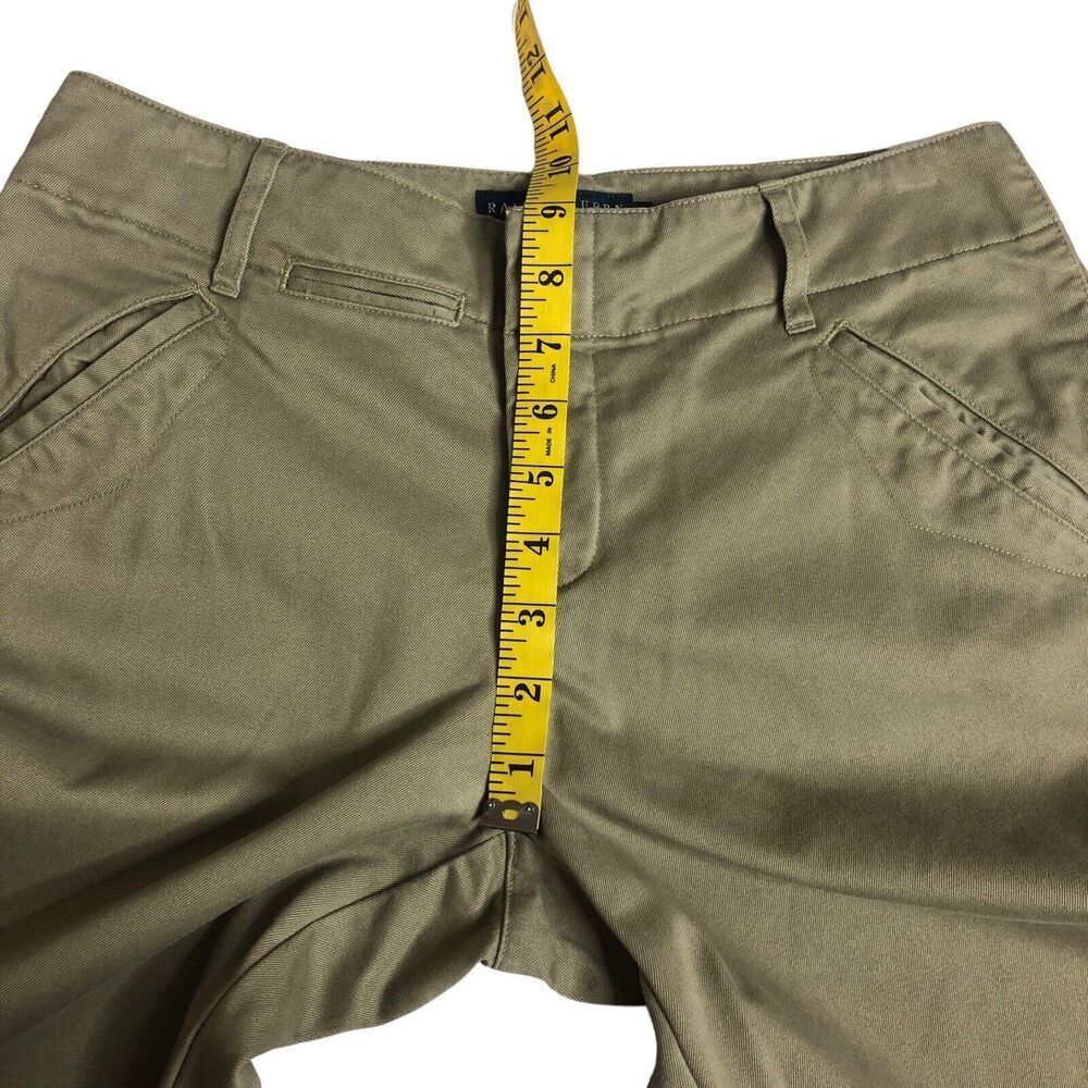 Vintage Ralph‎ Lauren Shorts Womens 4 Brown Bermuda Mid Rise Button Fly Safari - Picture 12 of 14